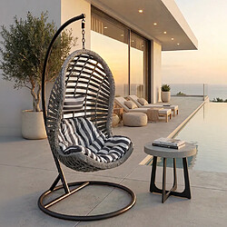 Acheter ICONIK INTERIOR Chaise suspendue de jardin Boho Bali - Bali Design - Balançoire - Delsin Gris