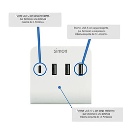 Chargeur Mural SIMON CL610304 - Blanc/Noir