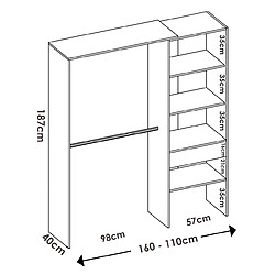 Pegane Chambre adulte complète - Chêne