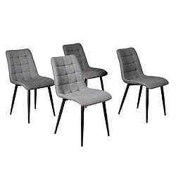 Le Quai Des Affaires Lot de 4 chaises de salle à manger MUSE/ Gris clair