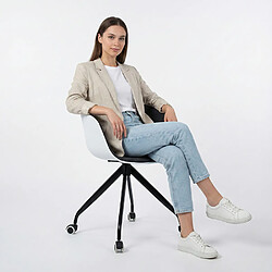 Avis ICONIK INTERIOR Chaise de bureau avec accoudoirs - Chaise de bureau à roulettes - Noir et blanc - Jodie Orange