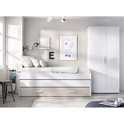 Pegane Ensemble chambre enfant imitation lamelles