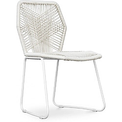ICONIK INTERIOR Chaise d'extérieur - Chaise de jardin - Multicolore - Frony Blanc