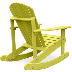 ICONIK INTERIOR Chaise d'extérieur avec accoudoirs - Chaise de jardin - Adirondack - Rocking Chair en bois - Adirondack Jaune pâle