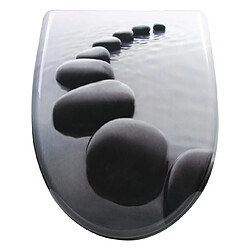 Helloshop26 Abattant WC – Fermeture douce – Pierres Noires