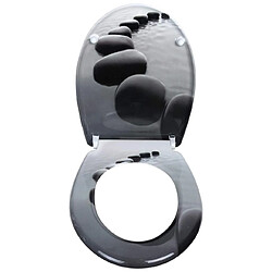 Helloshop26 Abattant WC – Fermeture douce – Pierres Noires