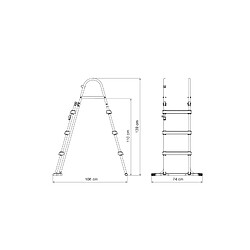 Bestway Échelle pour Piscine Hors-sol 107 cm