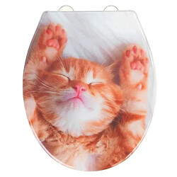 WENKO Abattant WC Chaton Blanc et Orange