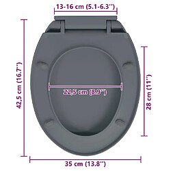 VidaXL Fermeture Douce - Gris Ovale pas cher
