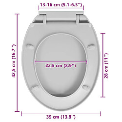 VidaXL Siège Toilette Gris Clair Ovale pas cher