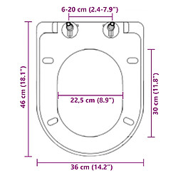Vidaxl Abattant WC - Noir pas cher