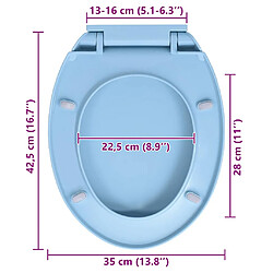 vidaXL Siège WC Bleu - Ovale pas cher