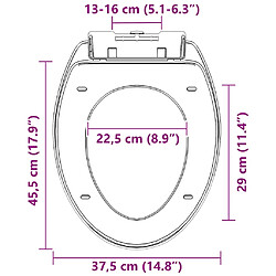 vidaXL Abattant WC Noir - Fermeture douce pas cher