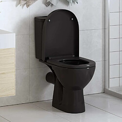Vidaxl Abattant WC - Noir Abattant WC - Polypropylène - Fermeture en douceur - 46 x 36,5 cm