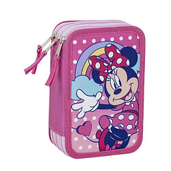 Disney Minnie Mouse Pochette à Crayons Triple Rose