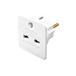 Adaptateur secteur UK vers France Adaptateur prise Royaume-Uni vers France - Conversion fiche UK vers prise FR - Universel - Plastique blanc