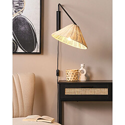 Beliani Lampe murale Palena - Réglable - Rotin naturel