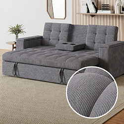 Acheter Concept Usine Canapé 3 places convertible gris velours côtelé NOHO