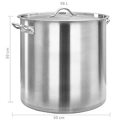 vidaXL Marmite 98 L 50x50 cm Acier inoxydable pas cher