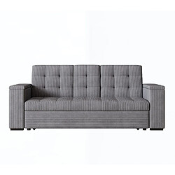 Avis Concept Usine Canapé 3 places convertible gris velours côtelé NOHO