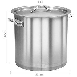 vidaXL Marmite 26 L 32x32 cm Acier inoxydable pas cher