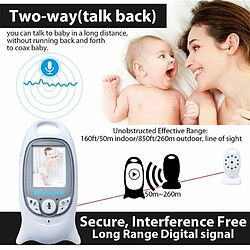 Babyphone Camera Écran LCD 2 Pouces Vision Nocturne Audio Bidirectionnel Noir YONIS