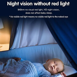 Babyphone Camera Vision Nocturne Écran 5 Pouces Détection Mouvement et Température Noir YONIS