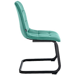 Acheter Decoshop26 Set de 2 chaises de salle à manger en velours vert et pieds luge en métal noir 10_0001580