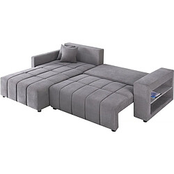 Avis Palozi Sofa Canapé d'angle convertible tissu chenille 3 places - Trocadero - Gris