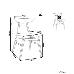 Avis Beliani Lot de 2 chaises Lynn - Bois d'hévéa