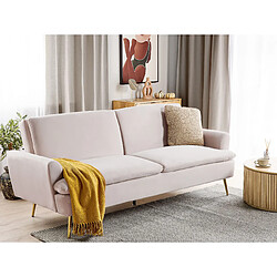 Beliani VETTRE - Canapé-lit - Velours Beige clair