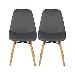 Pro Living Chaises May - Lot de 2 - Gris foncé