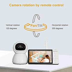 Acheter Babyphone Camera Vision Nocturne Sans Fil 5 Pouces Avec Alarme Et Berceuses - Noir - Yonis