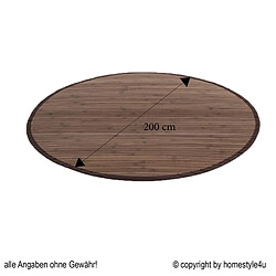 HOMESTYLE4U Tapis en Bambou - Marron Foncé Ø 200 cm