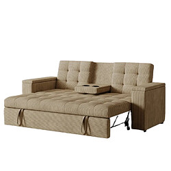 Concept Usine Canapé 3 places convertibles beige velours côtelé NOHO