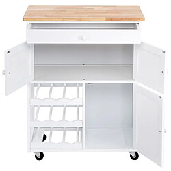 helloshop26 Desserte blanche 67 x 37 x 86,5 cm