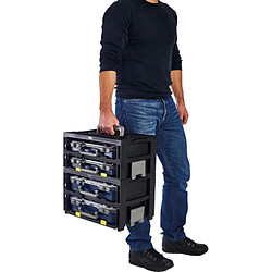 Raaco Chariot outils CarryMore 80x2 Chariot de transport avec 2 valises carryLite - Polypropylène copolymère - Empilable