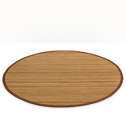HOMESTYLE4U Tapis rond bambou marron - 120 cm