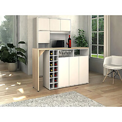 Vente-Unique Meuble de Bar Vinalo - Blanc et Naturel