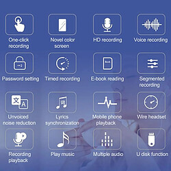 Dictaphone Haute Définition 16G Enregistrement Vocal Réduction De Bruit YONIS