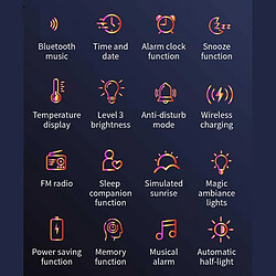 Acheter Yonis Réveil lumineux Bluetooth - Blanc