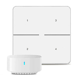 Broadlink SR3-4KEY +S3 Bouton intelligent - 4 touches - WiFi - Alexa/Google IFTTT - Installation facile