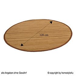 HOMESTYLE4U Tapis rond bambou marron - 120 cm