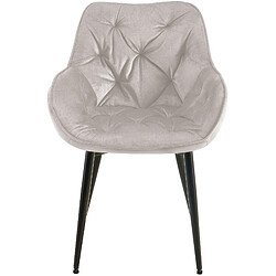 decoshop26 Lot 2 Chaises Velours - Gris