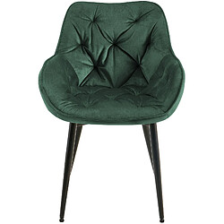 Decoshop26 Chaises velours vert (lot de 2)