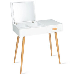 Idmarket Coiffeuse LISA miroir rabattable - Blanc