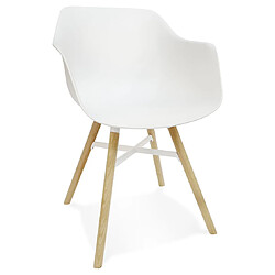 Chaise MELIS Alterego - Blanche et Bois naturel