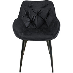 Decoshop26 Chaises Velours - Noir