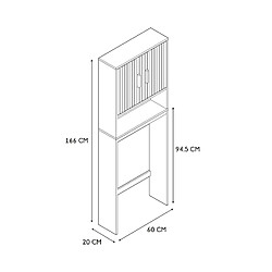 Avis The Home Deco Factory Meuble dessus WC Saulk en bois - Marron