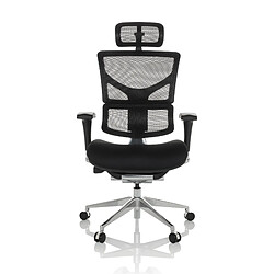 HJH OFFICE ERGO-U2 FM - Chaise bureau tissu/résille Chaise ergonomique - Support lombaire - Mécanisme synchrone - Accoudoirs 4D